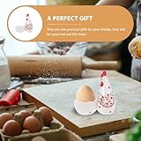 GALPADA Ceramic Floral Chick Egg Holder Decorative Mini Tray Creative Organizer Delicate Desktop Storage for Kitchen and Fridge - Image 4