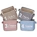 Sea Team Foldable Mini Square New Multi-colored 100% Natural Linen & Cotton Fabric Storage Bins Storage Baskets Organizers for Shelves & Desks - Set of 4