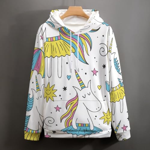 Sweat à capuche licorne parapluie UMENG pull unisexe taille S