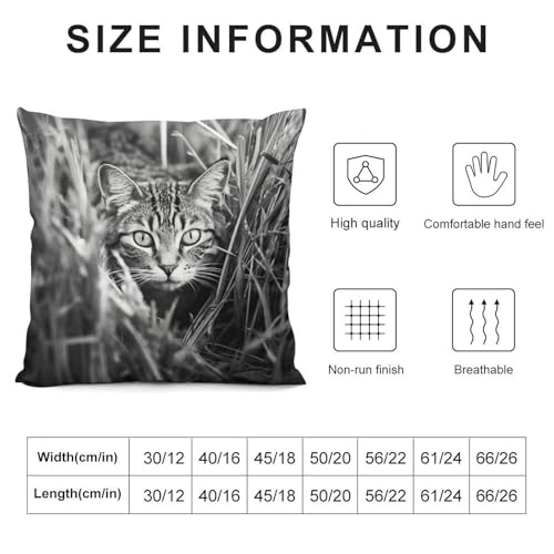 Coussin décoratif chat sur l'herbe pour un salon printanier