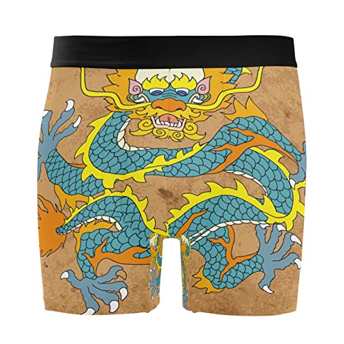 Bóxer para hombre de dragón amarillo ideal para el confort diario en este pack de 2 elástico
