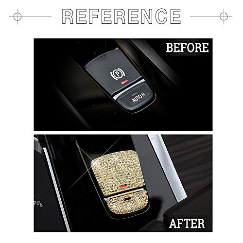 1797 Compatible Handbrake Button Caps for BMW Accessories Parts Parking Covers Decal Bling Interior Decorations 5 6 7 Series X3 X4 G30 G31 F13 G11 G12 G01 F26 F90 xDrive AWD Women Men Crystal Gold - Thumbnail 2
