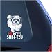 I Love My Shih-Tzu Clear Vinyl Decal Sticker for Window, Chinese Lion Dog Sign Art Print