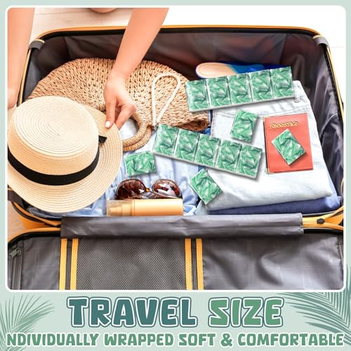 Image of Therwen 100 Pack Pocket Tissues Travel Bulk 1000 Sheet, Palm Theme