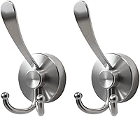 WSHSTS 3-Hook Suction Cup Hooks for Shower & Bathroom - Heavy Duty No Drill, Removable Waterproof Holds 11lbs Towels Robes on Glass Tile Mirror