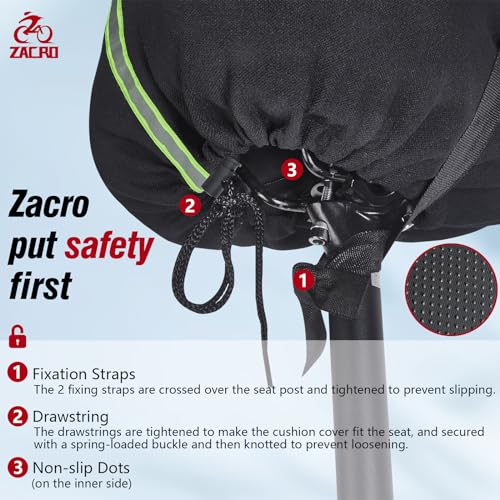 image for Zacro Bike Seat Cushion - Gel Padded Bike Seat Cover for Men Women Com