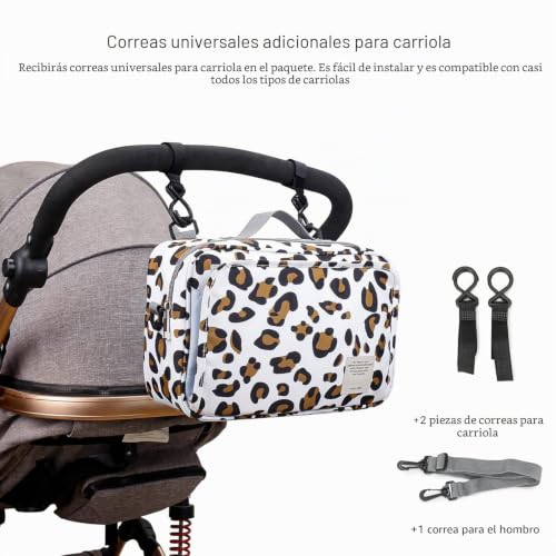 Miniatura 2 de Isaken Bolso Carro Bebe Universal, Bolsa Organizadora De Cochecitos Para Mama, Organizador Para Coches De Paseo, Bolsa De Almacenamiento Impermeable Apto Para Todos Los Cochecitos