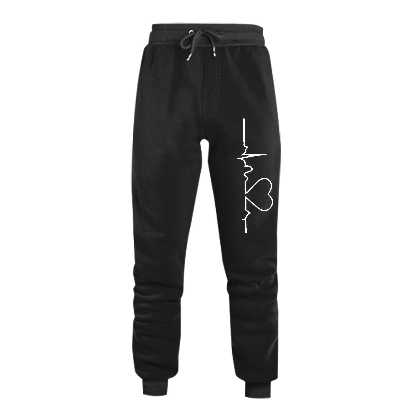 BlczomtCinch Bottom for Women Joggers Sports Running Comfy Sweatpants Heartbeat Graphic Print Athletic Baggy Pants