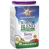 Sunwarrior - Warrior Blend, Raw, Plant-Based, Organic Protein, Berry, 40 Servings (2.2 lbs)