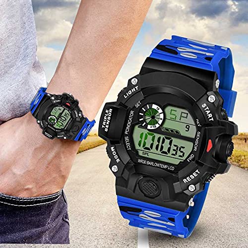 Image of SELLORIA Silicone Digital Watch Shockproof Multi-Functional Automatic Black Color Strap Waterproof Digital Sports Watch for Men Pack of 1, Water Resistance