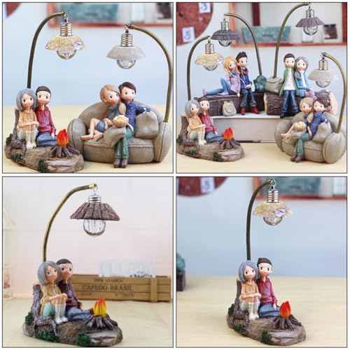 Lámpara de mesa pareja romántica en resina decorativa miniatura 4