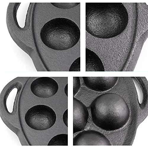 Designscape3D Cast Iron Takoyaki Pan - 15 Holes Takoyaki Pan For Stovetop, 8 Inch Takoyaki Grill Pan With Takoyaki Flip Tool #TOP4
