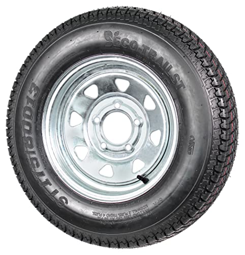 Two Trailer Tires On Rims St175/80D13 175/80 B78-13 5 Lug Galvanized Spoke Wheel #TOP3