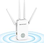 NEWFAST WiFi Extender Signal Booster,1200Mbps WiFi Extender up to 12880 sq.ft Coverage,Dual-Band Signal Booster for Home,Wireless Repeater Support Multiple Devices,4K Streaming,1-Tap Setup