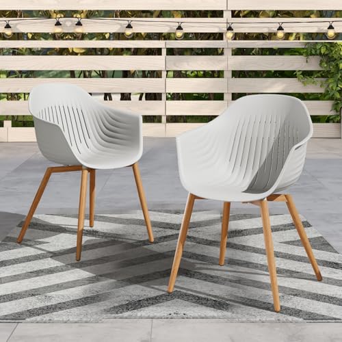 Grand Patio Outdoor Dining Chairs Set of 2 - Indoor/Outdoor Modern Recycled...