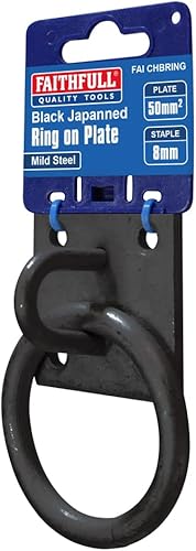 Faithfull FAICHBRING Black Jappaned Steel 8 mm Ring On Steel Plate 50 x 50 mm Faithfull FAICHBRING Black Jappaned Steel 8 mm Ring On Steel Plate 50 x 50 mm