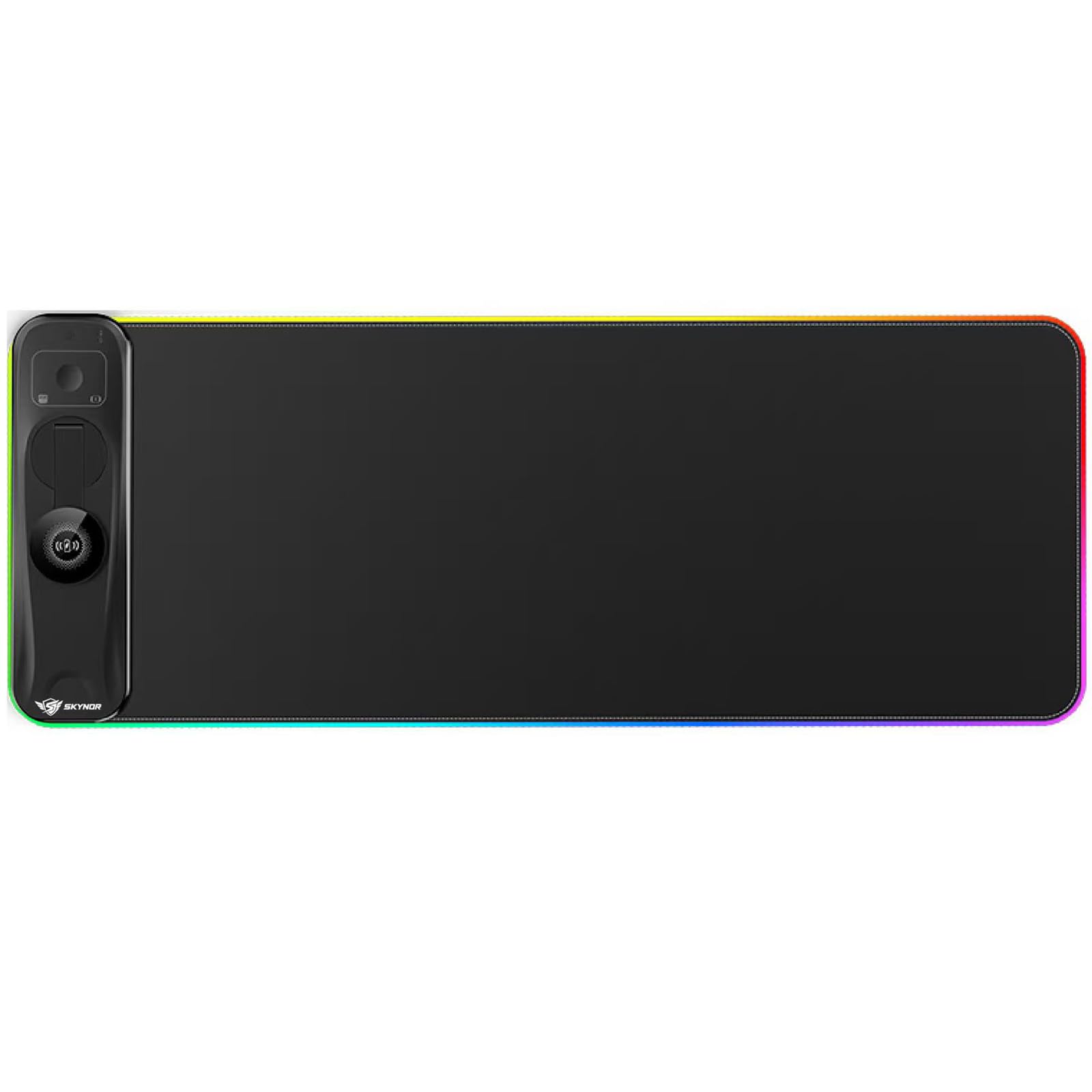Alfombrilla de mouse RGB con soporte giratorio de carga inalámbrica para