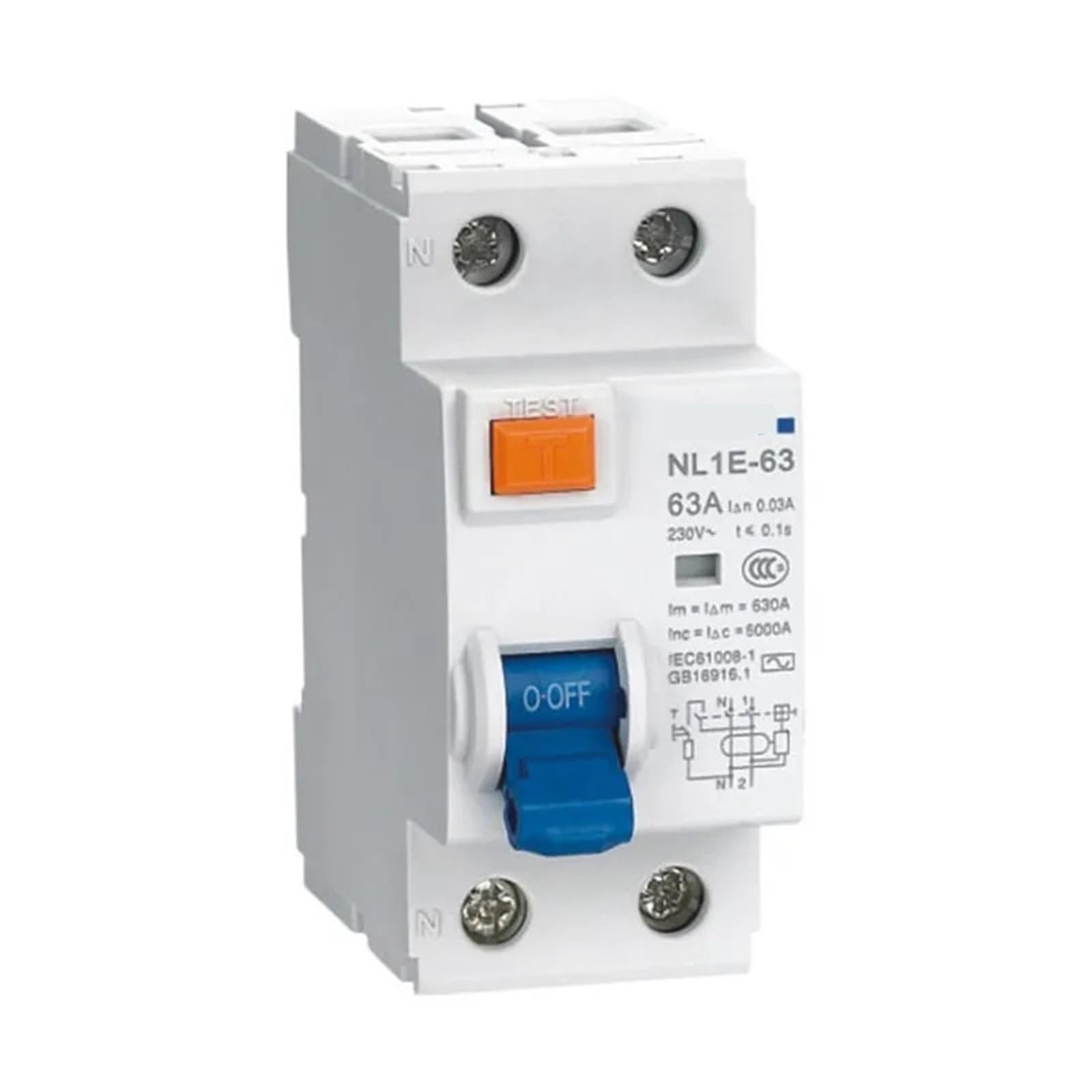 Disjoncteur différentiel NL1E-63 4P 25A 30 mA pour tableau électrique
