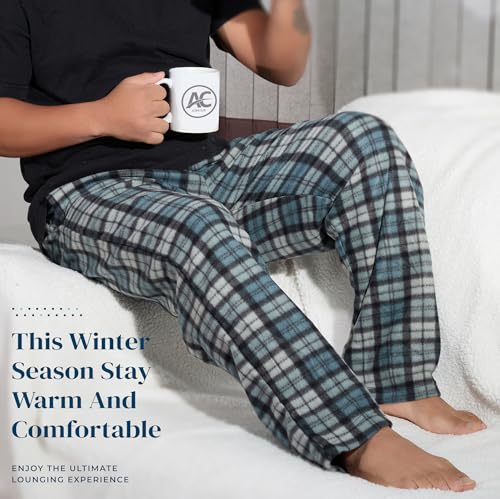 Active Club Mens Fleece Pajama Pants - Plaid Mens Pajama Bottoms - Mens Lounge Pants with Pockets (S - 3X)2
