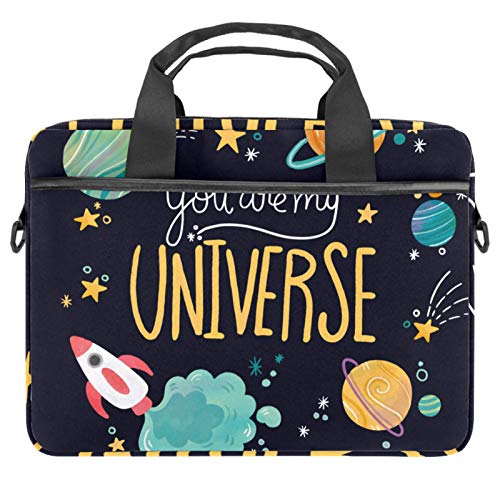 Bolso bandolera para portátil de 13 a 14 pulgadas con diseño del espacio y planetas del universo