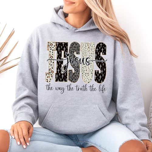Jesus The Way The Truth The Life Sweatshirt, Christian Faith Shirt Bible Verse Sweater Religious Gift Pullover Top3
