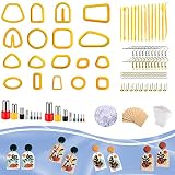 linkesite 228Pcs Polymer Clay Cutters Kit, 18Pcs for Earrings, Jewelry, Earring with Cards, Round Ci