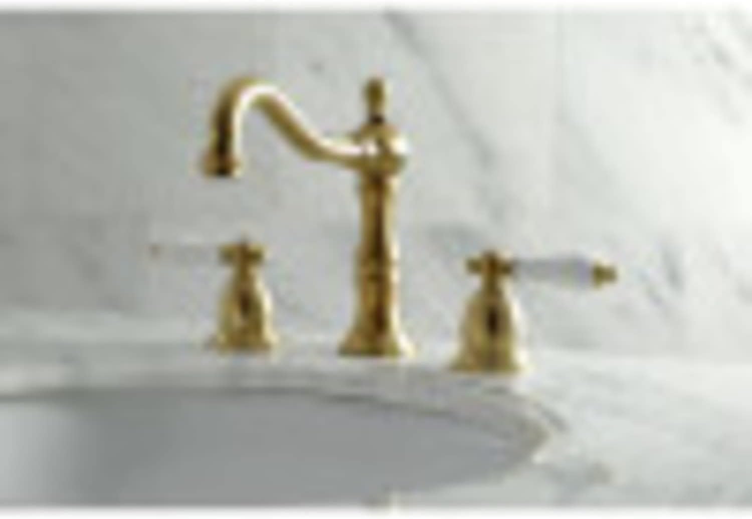Kingston Brass KS1977PL 8 in. Widespread Bathroom Faucet, Brushed Brass