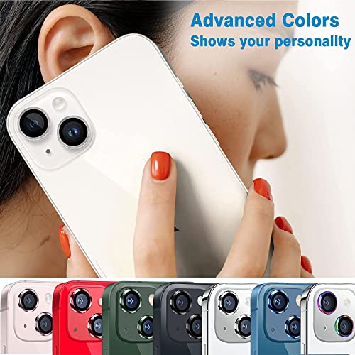 Hsefo For Iphone 13 Mini/Iphone 13 Camera Lens Protector, Anti-Scratch 9H Tempered Glass Metal Camera Screen Protector Shockproof Cover Film Ring -2 Pcs Colorful #TOP7