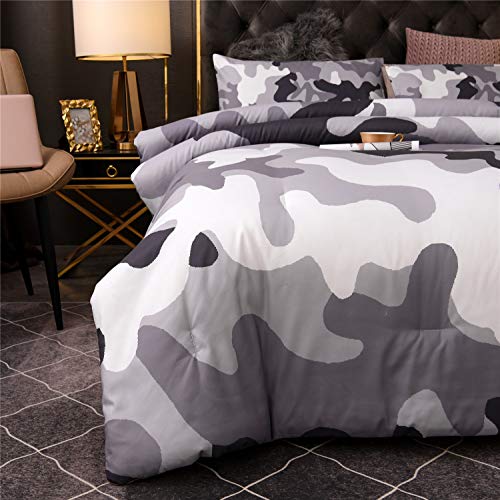 Holawakaka Kids Teens Camo Comforter Set, Boys Camouflage Bedding Sets Twin Size Bedspread(Grey, Twin…… #TOP3