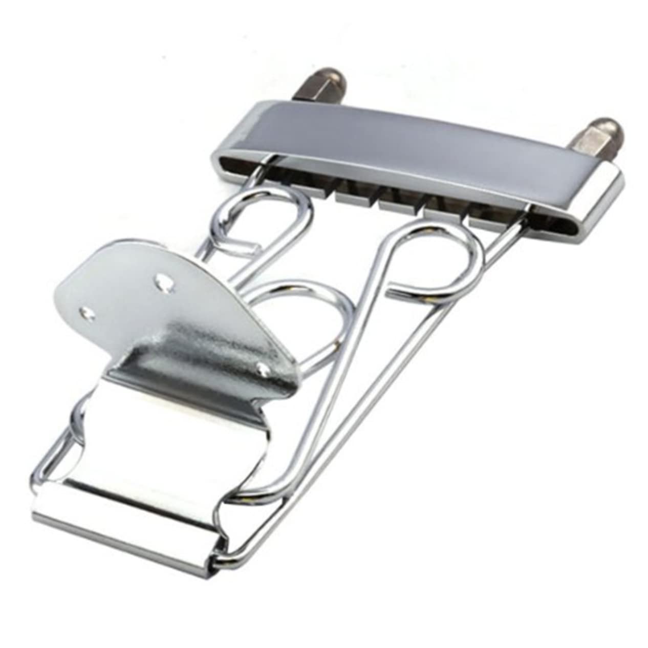 ibasenice 6-string Guitar Tailpiece Chrome Guitar Bridge Plate No Mounting Screws Included