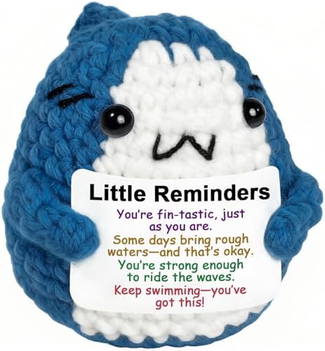 Positive Animals Crochet Shark Gift – Emotional Comfort Shark Plu...