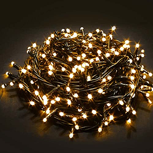 Bakaji Catena Luminosa 1000 Luci LED 55 Metri con Controller 8 Funzioni Impermeabile IP44 per uso Interno ed Esterno, Luci di Natale Cavo Verde Decorazioni per Albero di Natale