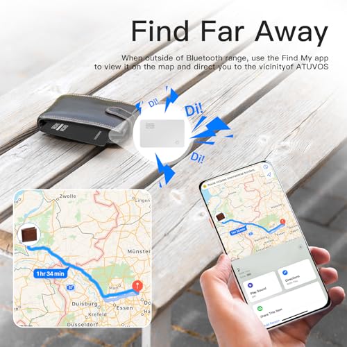 Image of Wallet Tracker Card, Wallet Tracker Compatible with Apple Find My (iOS Only), Ultra Thin GPS Item Finder, Tracking for Luggage Tag, Lost Item Alert Feature, 90-100db Loud Sound, Waterproof, White