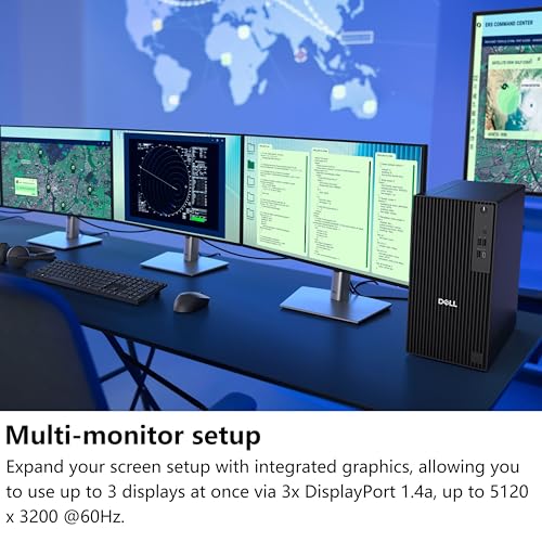 Image of Dell Pro Tower Plus Desktop Computers, Intel 20-Core Ultra 7 265 (13 Tops NPU), 8GB DDR5 RAM, 512GB PCIe SSD, Copilot AI Business PC, DVDRW, 3 DisplayPorts, 2 Type-C, Windows 11 Pro