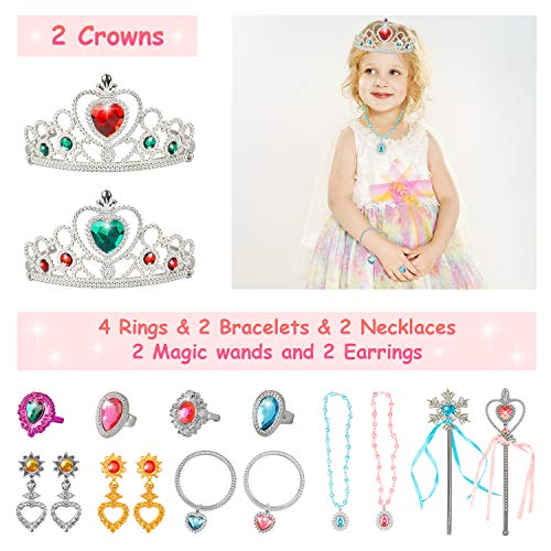 Princess Jewelry Boutique Dress Up And Elegant Shoe(4 Pairs Of Girls Heels Shoes),Role Play Fashion Accessories Of Crowns, Necklaces, Bracelets, Rings,Girls Beauty Gift Toys For Age 2 3 4 5 6 Year Old #TOP1
