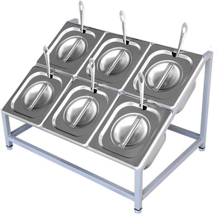 Pizza Topping Station, 2-Tier Inclined Organizer Shelf Condiment Containers for Home Kitchen Buffet and Cafeteria