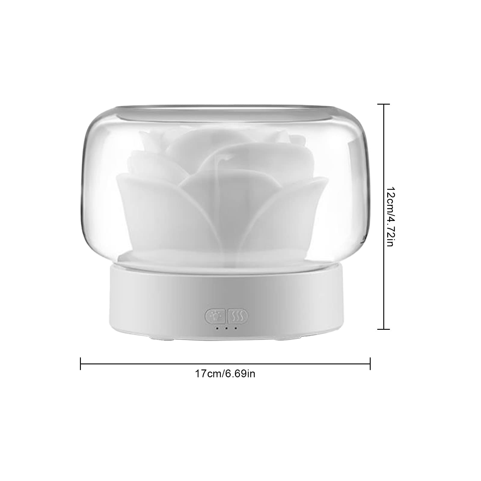 BestAlice Diffusori di oli essenziali, diffusori per oli essenziali, grande stanza, diffusore per aromaterapia da 400 ml con luce in 7 colori, spegnimento automatico senz'acqua, bianco-UK