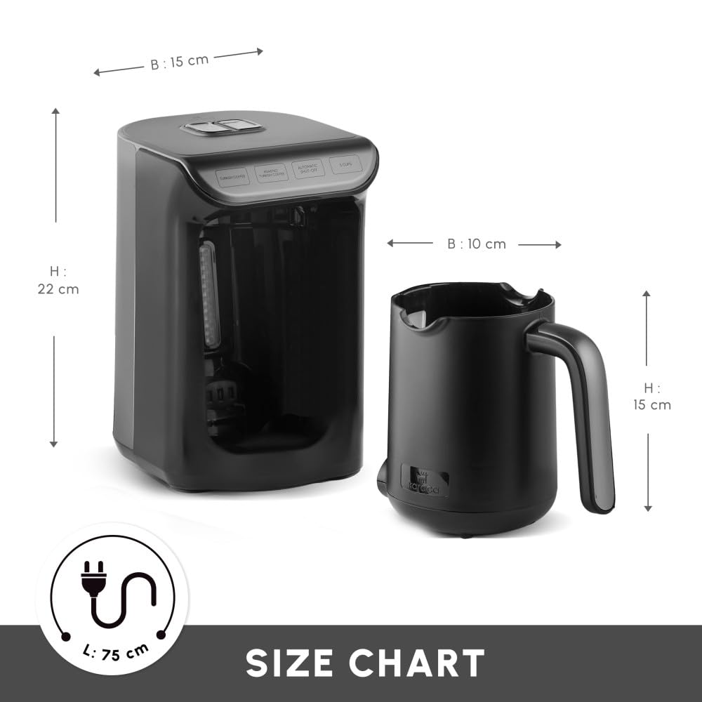 KARACA Hatır Köz Milky Türkische Kaffeemaschine, Traditionelle Türkische Kaffeemaschine, 5 Tassen, Ember-Style Brew, Milch & Hot Chocolate Modi, Anti-Überlauf, Automatische Abschaltung, Galaxy Grey