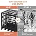 Shintenchi 48 inch Heavy Duty Crates for Large Dog, Indestructible and Escape-Proof Cage Kennel with Lockable Wheels, Double Door High Anxiety with Removable Tray, Black