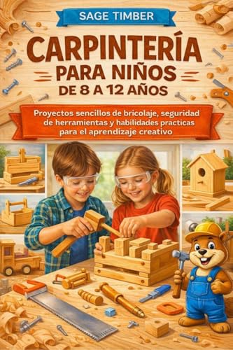 CARPINTERÍA PARA NIÑOS DE 8 A 12 AÑOS: Proyectos sencillos de bricolaje, seguridad de herramientas y habilidades prácticas para el aprendizaje creativo