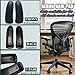 HYEJDRV Chair Armrest Replacement, Arm Pad Caps Replacement for Herman Miller Classic Aeron Chair Graphite Black 1 Pair
