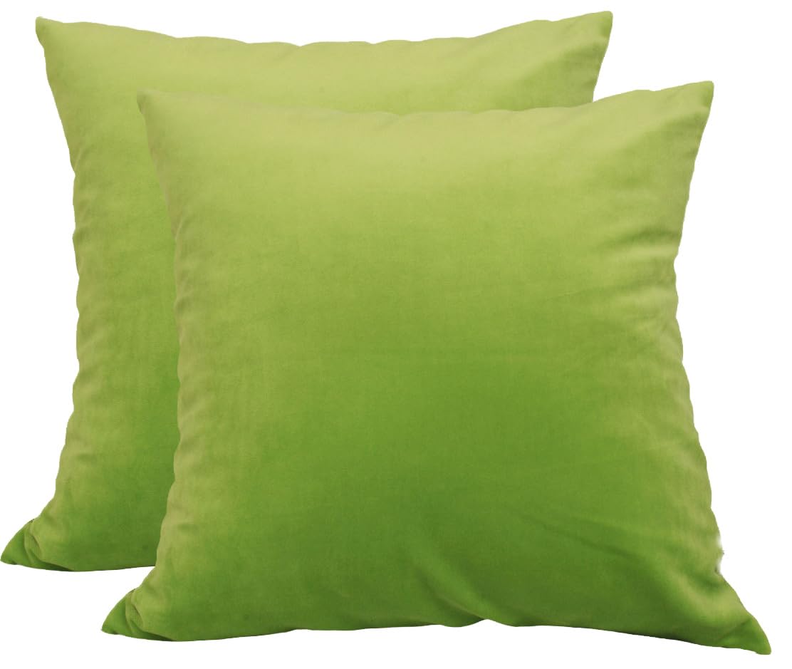 TangDepot 2-Pack Super Soft Velvet Pillow Covers, 20x20 Grass Green — view 95
