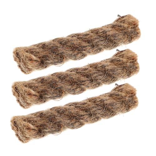 Toyvian 3pcs Natural Jute Fire Rope for Outdoor Survival Heavy Duty Wick for Emergency Kits Versatile Binding and Securing Tool for Camping and Hiking Adventures