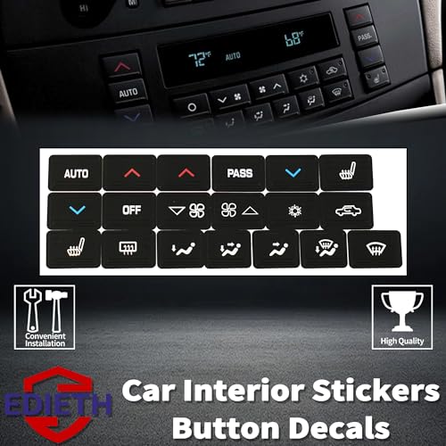 Image of Car Button Repair Decal Sticker for Buick Lacrosse 2005 2006 2007 2008 2009 Button Repair Decal Sticker Premium Vinyl