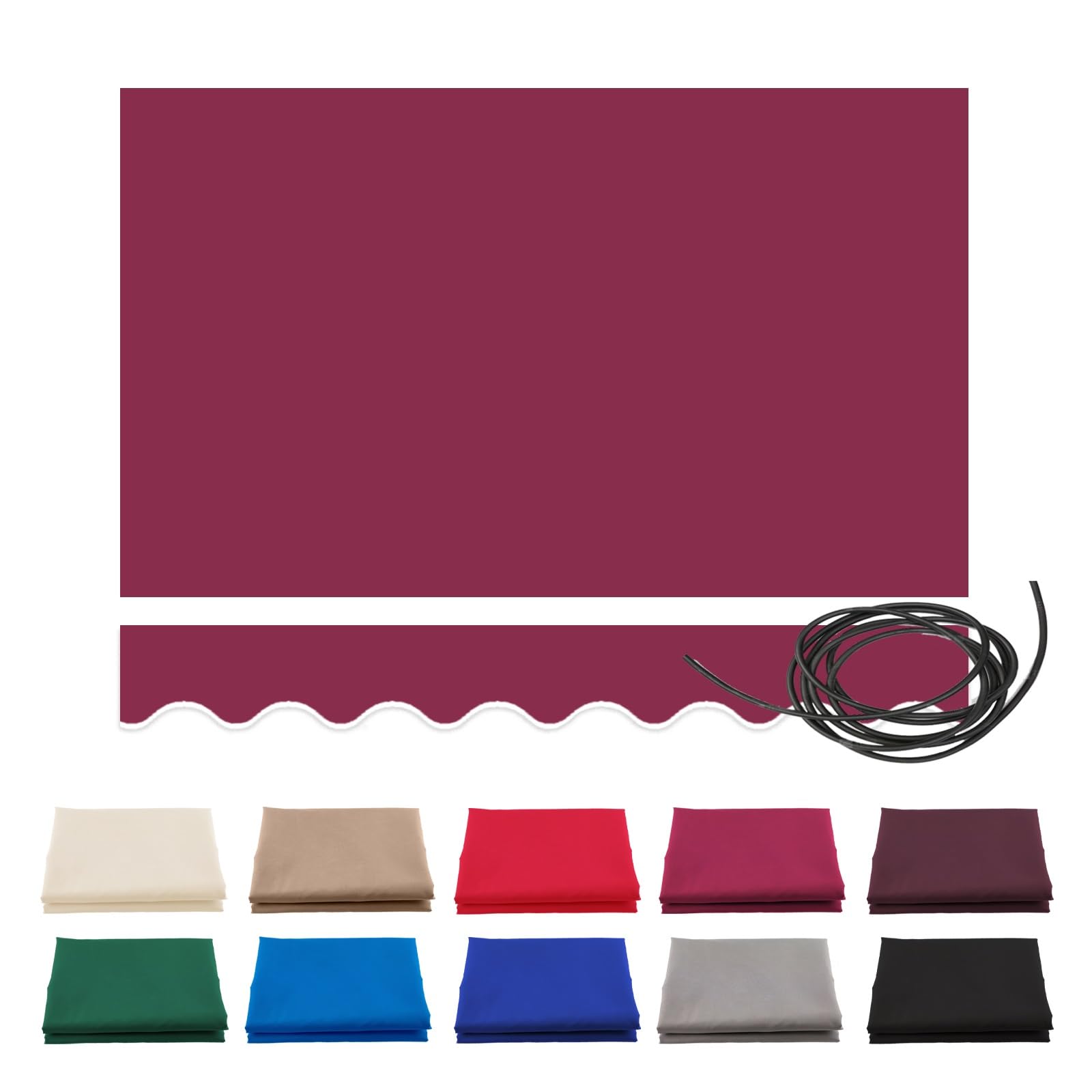 Toile de rechange imperméable bordeaux 365 x 300 cm pour grand store de balcon