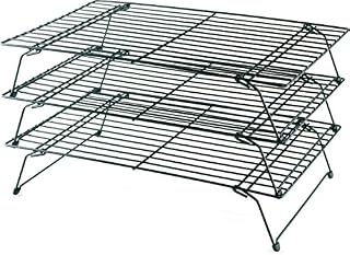 Buckingham Three Tier Stackable Non-Stick Cake Cooling Rack System, Steel, Black, 40 x 25 x 25 cm