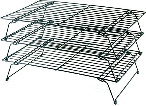 Buckingham Three Tier Stackable Non Stick Cake Cooling Rack System Steel Black 40 x 25 x 25 cm
