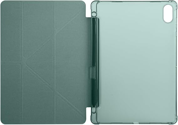 UnDePlus Samsung Galaxy Tab A11 8.7inç X130 ile uyumlu Kılıf Kalem Bölmeli Trifolding Case X133 X135 135F Koyu Yeşil