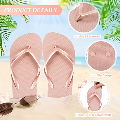 Image of Unittype Flip Flops Bulk for Wedding Guest Slippers Wedding Flip Flops with Cards Bags for Pool Beach Party