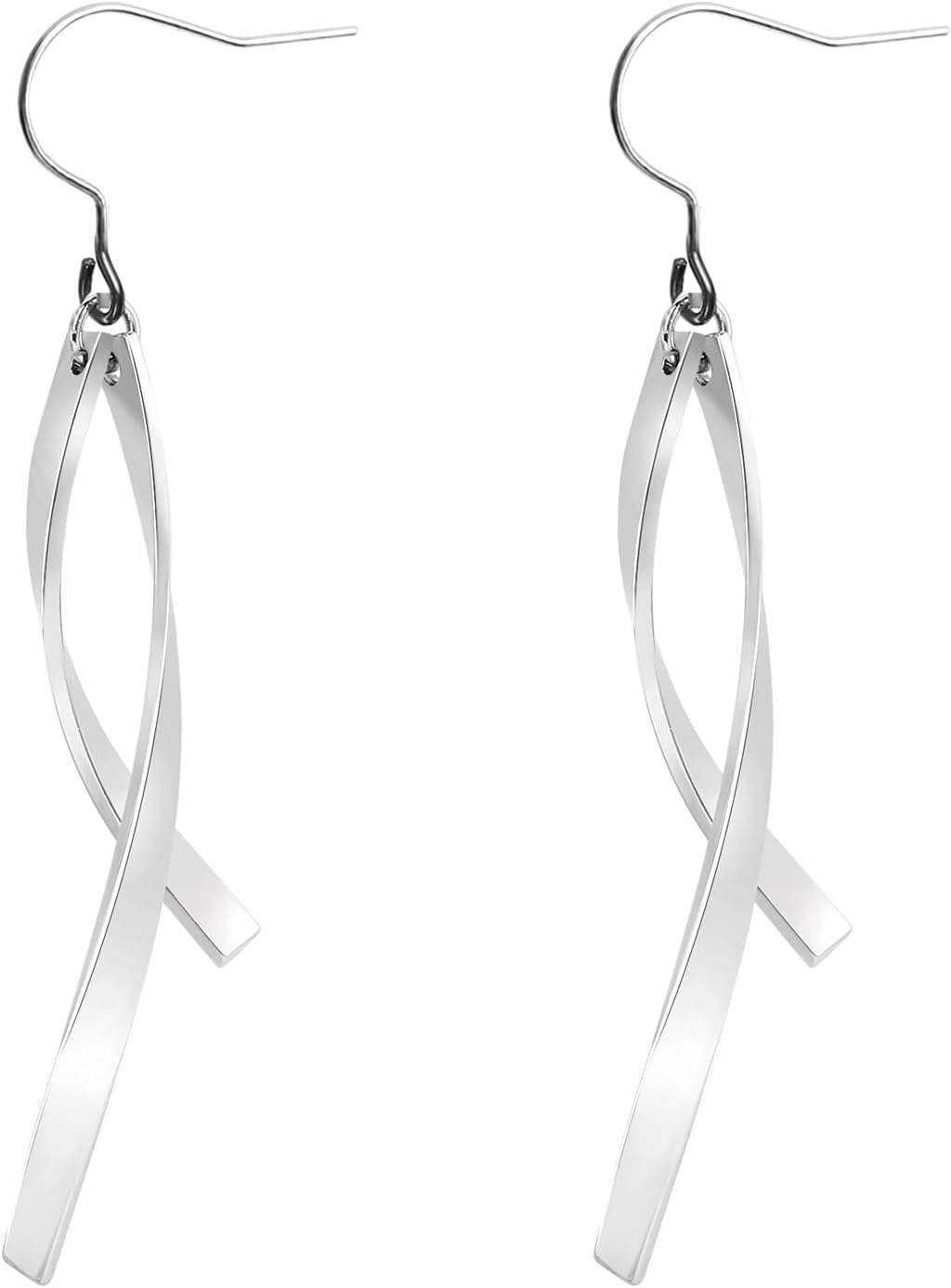 TGNEL Titanium Earrings Openwork/Infinity/Twist Dangle Drop Earrings for Women, Pure Titanium Earring Hooks Hypoallergenic for Sensitive Ears